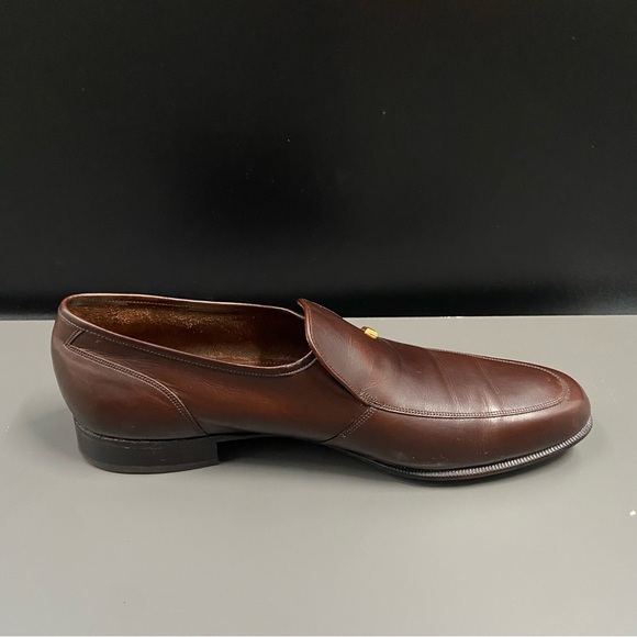 Vtg Florsheim Imperial‎ Gold Bit Penny Loafers Brown Leather Dress Shoes Sz 10 D - Picture 5 of 13